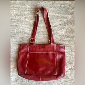 I. MEDICI FIRENZE Red Leather Shoulder Bag
